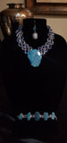 Handmade Blue Topaz Gemstone Necklace Set