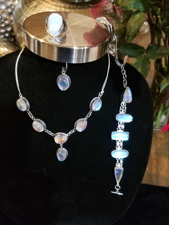 Opal Sensation Drop Necklace 4 Piece Set