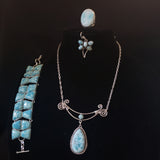 Handmade Larimar Gemstone Necklace Set