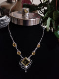 Citrine Diamond 2 Pc Set