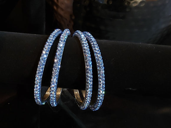 Lady Sapphire Blue- 1/4-inch Crystals Bangles